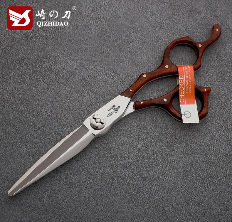 Professional Wooden Handle Hair Scissors Barber Scissor Japanese VG10 MoMizutani Hairdressing Cutting Shears