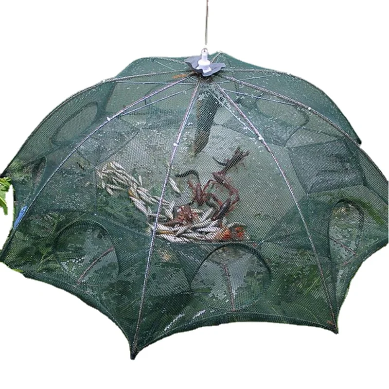 

Strengthened 4-8 Holes Automatic Fishing Net Shrimp Cage Nylon Foldable Fish Trap Cast Net Cast Folding Fishing Network Outdoor