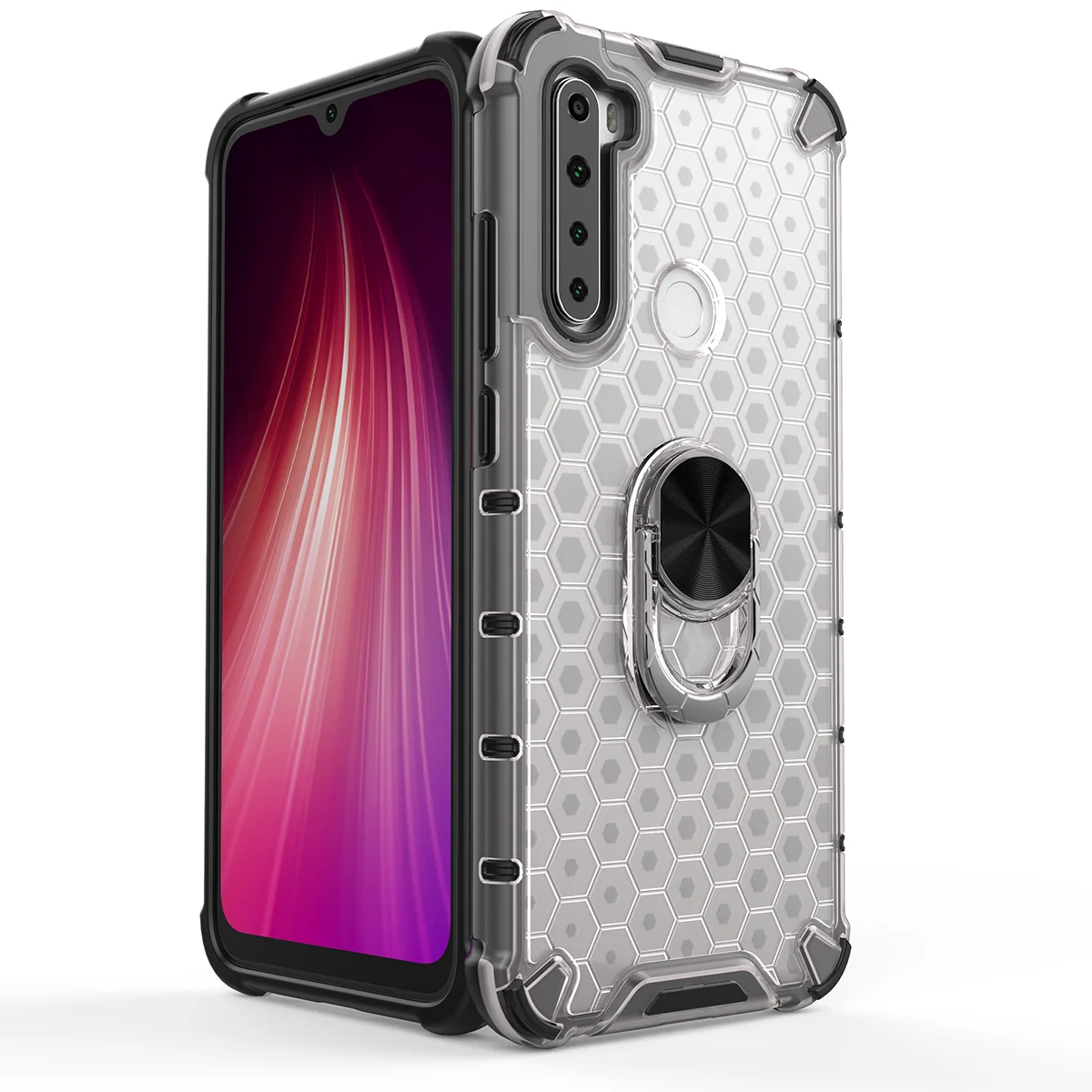 

Ring Holder Phone Case For Xiaomi Redmi Note 8 8 Pro Kickstand Finger Ring Holder TPU PC Case Cover, 5 colors