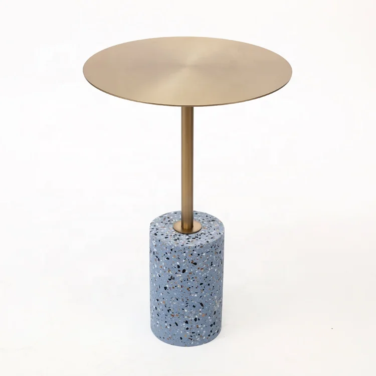 

Modern minimalist creative luxury living room terrazzo stand round side table