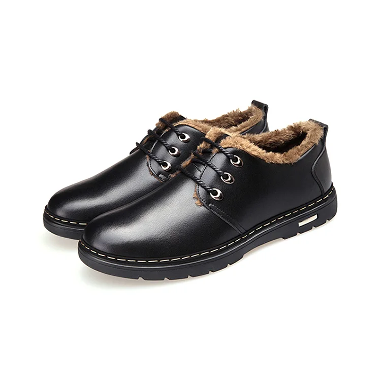 

Custom Brand Latest Model Winter Classic Flat Shoes with Low Top and Skidproof, Black + brown