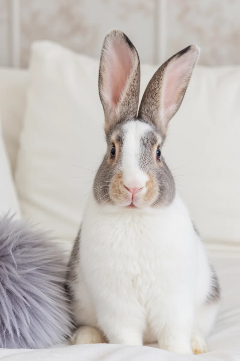 Interior shot showing how to incorporate bunny-friendly decor without sacrificing aesthetics.