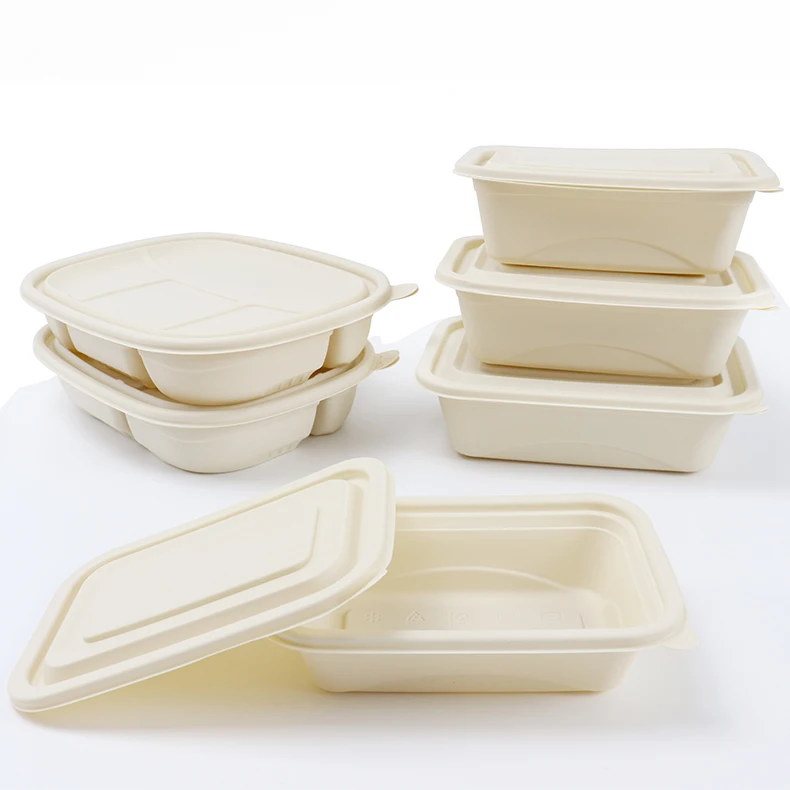 

Factory price eco friendly compostable corn starch takeaway food container biodegrad 500ml disposable meal boxes with lid