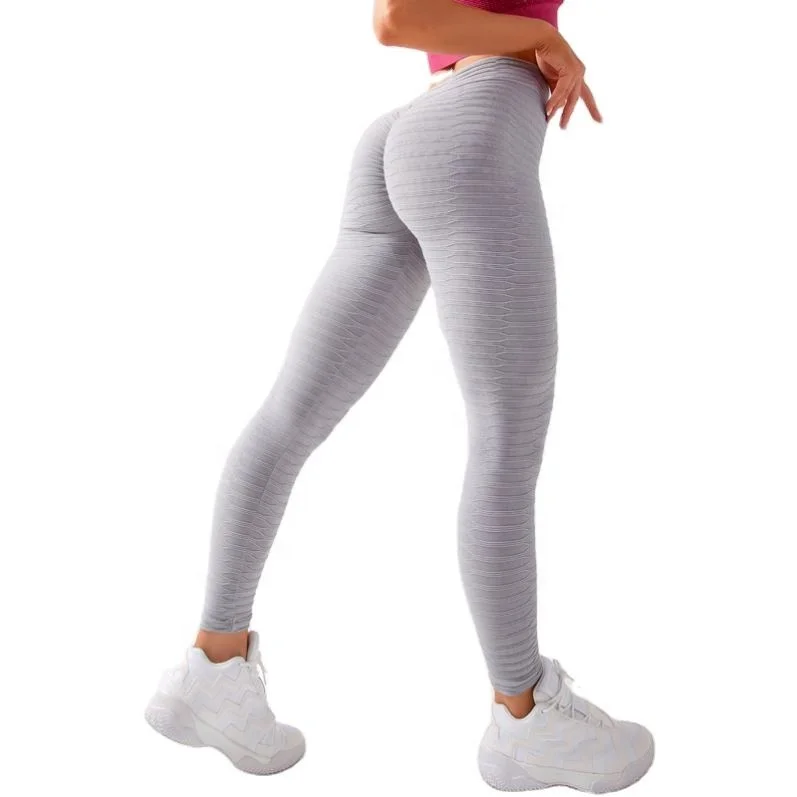 

2021 Custom Yoga Pants Hight Waist Workout Booty Leggings Textured Scrunch Bum Ruched Tights