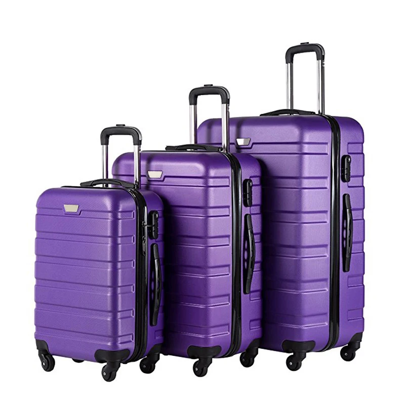
Custom high quality abs trolley hand travelling bags luggage belt set travel bags 20 inch 