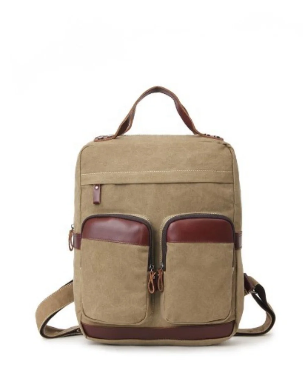 

In Stock Backpack Hot sell new fashion and leisure canvas handbags with cowhide leather customize logo tote bag, Customized