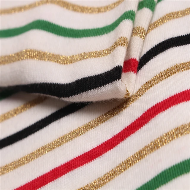 
Wholesale 2019 Knitting Poly Spun Single Jersey Printed Red And White Stripe Fabric For Clothing 