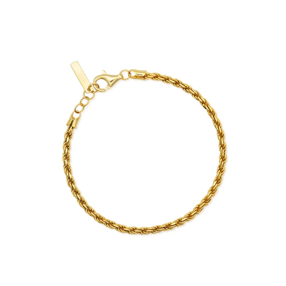 

Chris April 925 sterling silver 18k gold plated minimalist Twist rope chain bracelet for women
