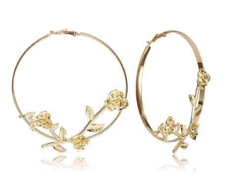 

Rosette Earrings High Quality Round Earrings Rose Earrings for Women