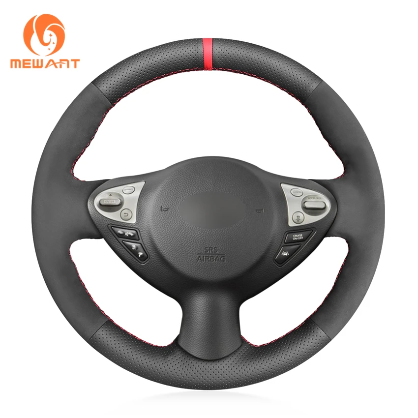 

Hand Stitched Suede PU Leather Steering Wheel Cover for Nissan Juke 370Z Sentra SV Maxima Infiniti FX35 FX37 FX50 QX70