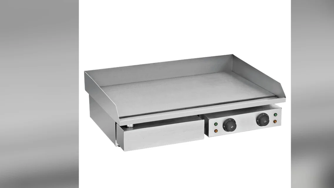 Commercial Electric Flat Griddle Double Burners Hot Plate 735mm
