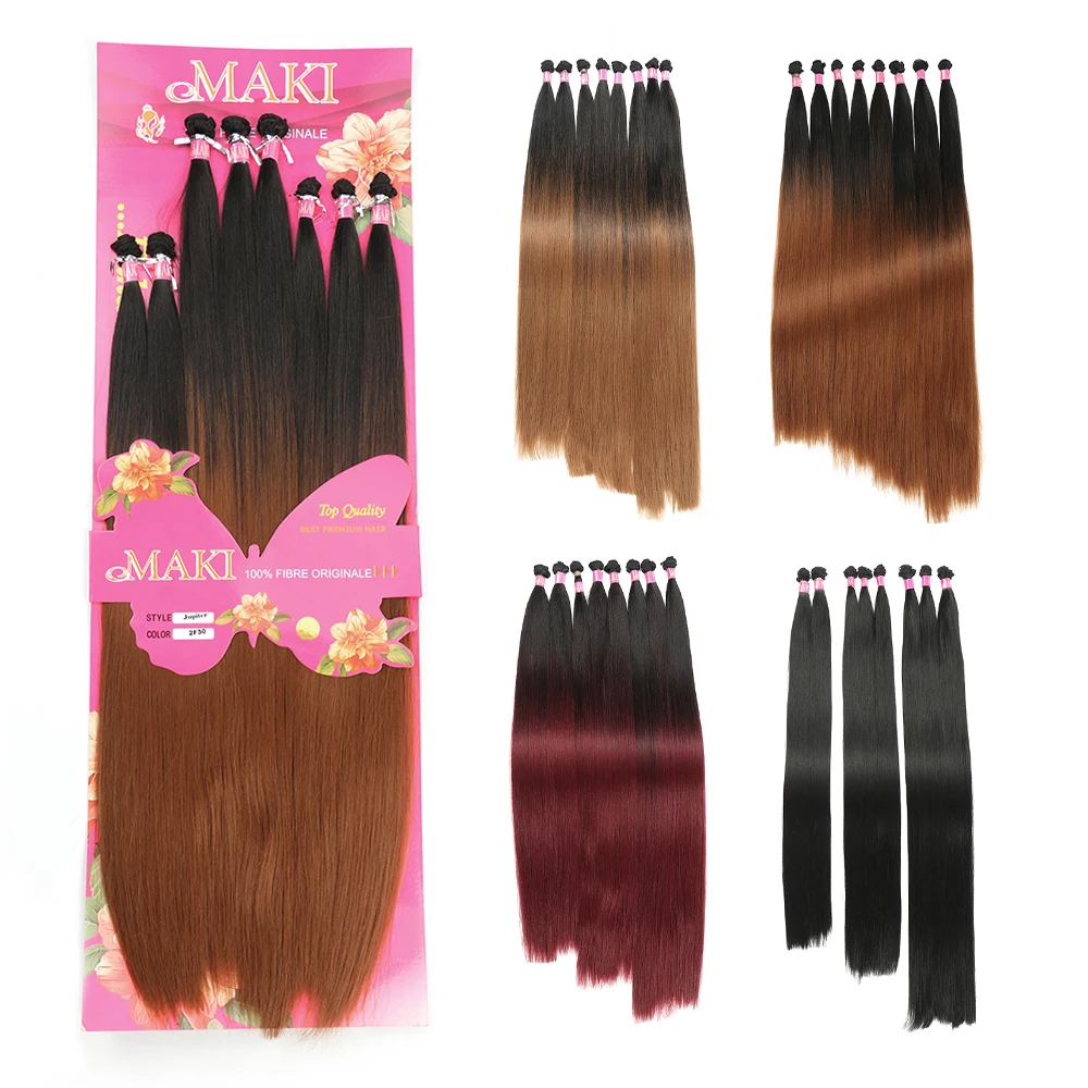 

synthetic hair weave bundles Vendors Straight Factory Custom Silk cheap long Hair extensions packet weavons packs wholesale, Can customized