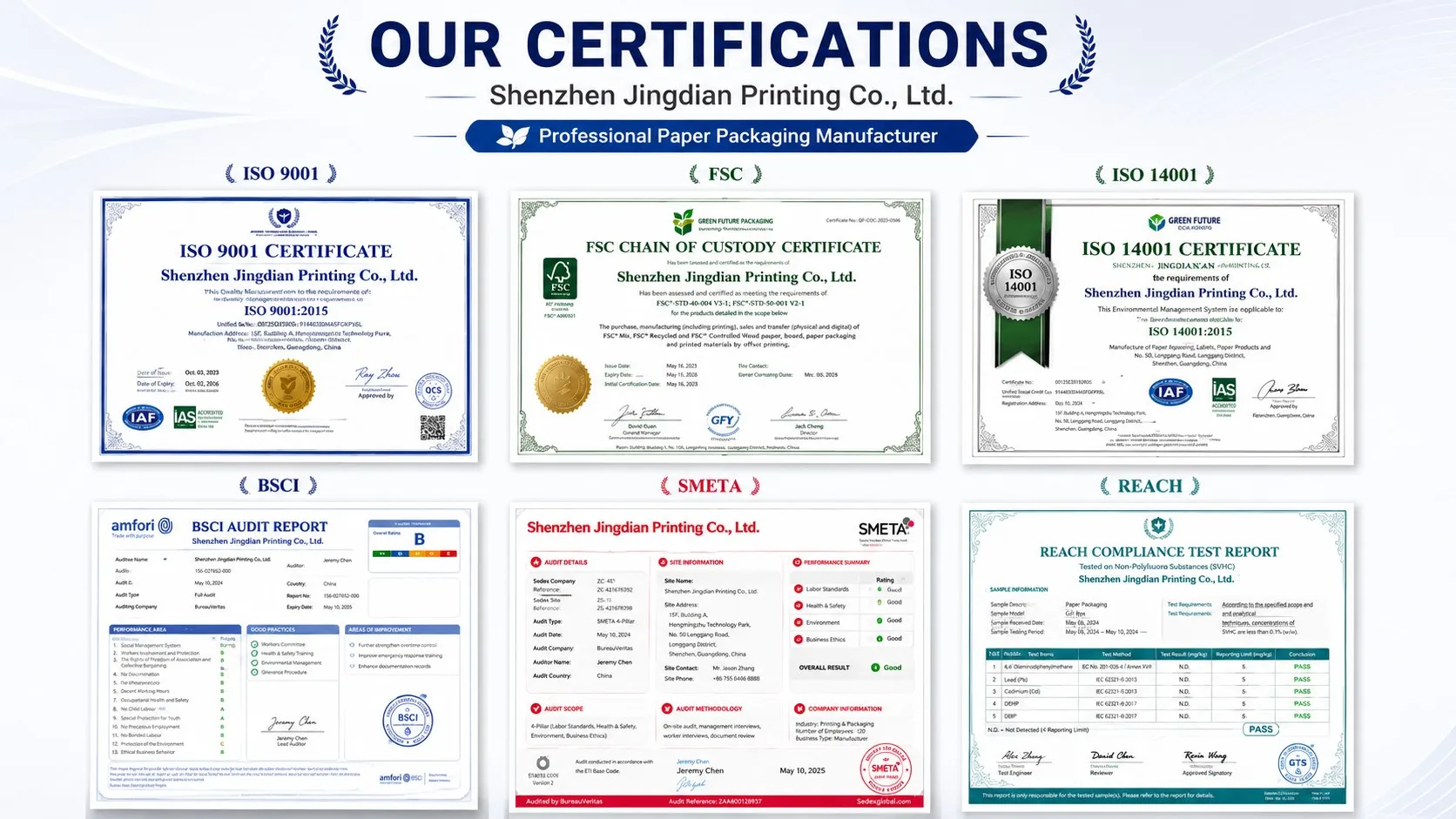 JD Printing Certifications