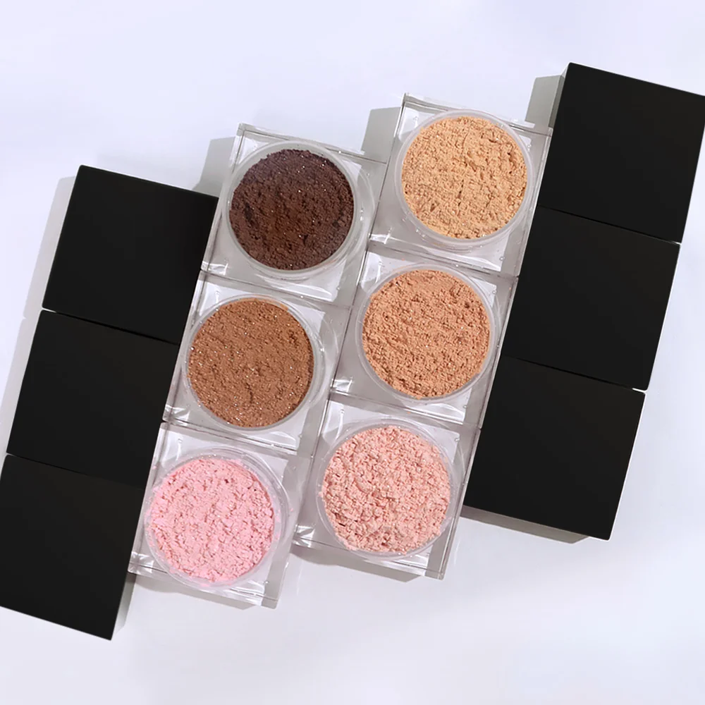 

Wholesale Vegan Highlighter Makeup Loose Powder Private Label Face High Pigment Shiny Glitter Shimmer Setting Powder