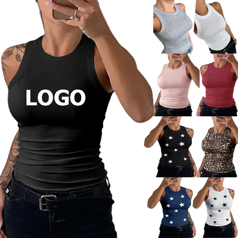 

Wholesale Sleeveless Tank Clothing Top Casual Ladies Striped Vest Tops Summer Tops Women Sexy