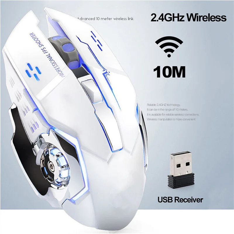 

cheap wireless charging mouse Gaming Mouse Mute Luminous Mechanical Rechargeable Mouse for computer