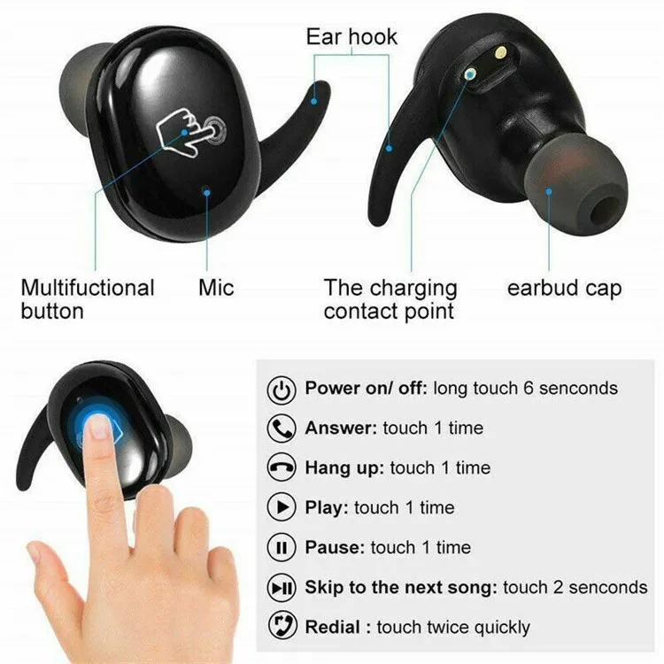 TWS4 Bluetooth 5 Wireless Headset Headphone tws 4 earphone Mini earphone for Android All Smartphone