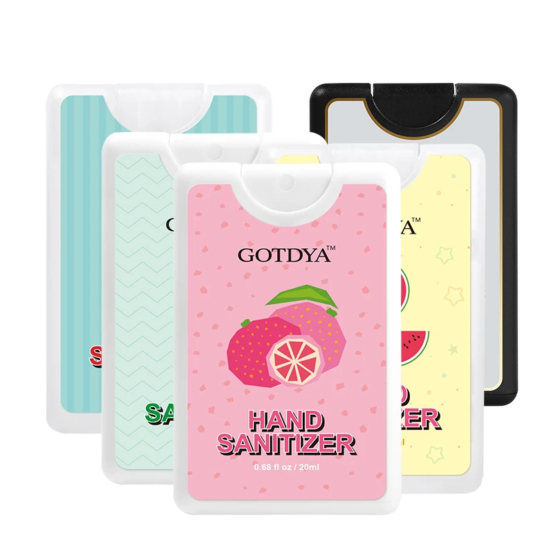 

Wholesale Travel Size Custom Mini Portable Card Shape Spray Waterless Pocket Hand Sanitizer, Custom color