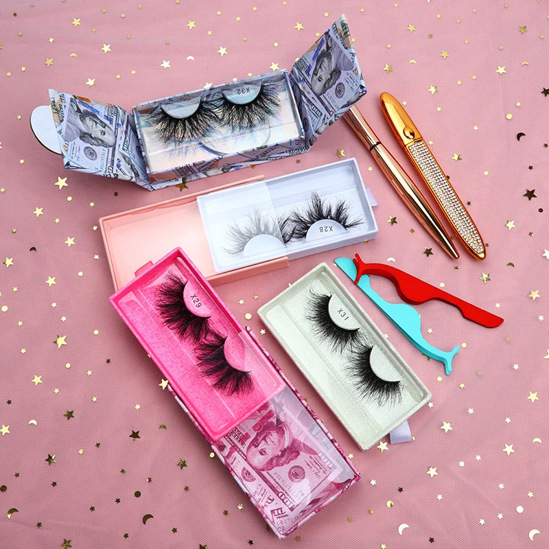 

Best Sellers Wholesale 25mm Mink Eyelashes Vendor lashes 3d wholesale vendor 25mm with custom Lashbox Lash Packaging, Black