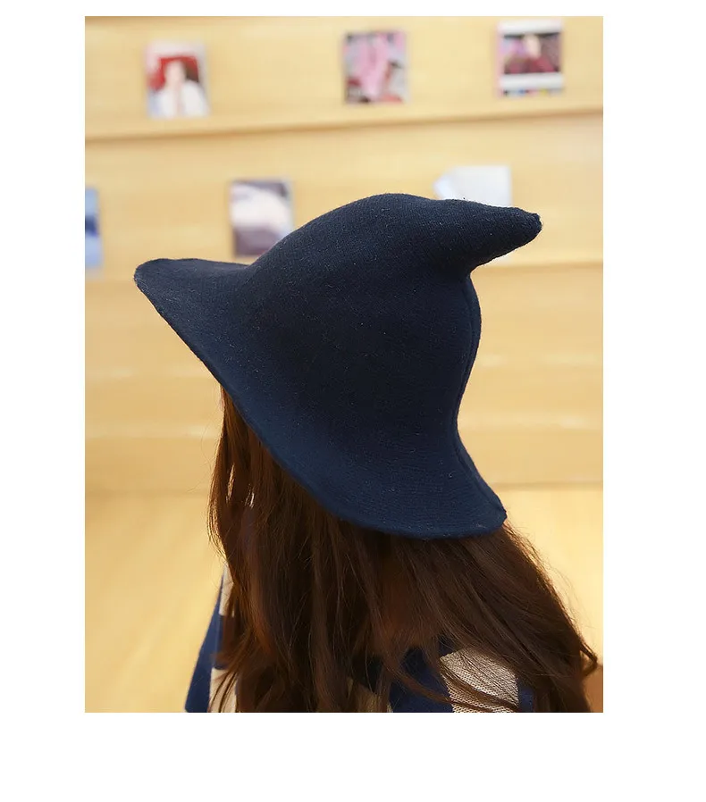 

2020 Christmas Fall/Winter Witch Hat Pointy Woolen Hat, 6 colors