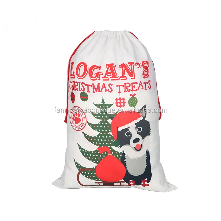 

Dog Christmas Gift Bag New Present Unicorn Cute Puppy Santa Sack, As pic show