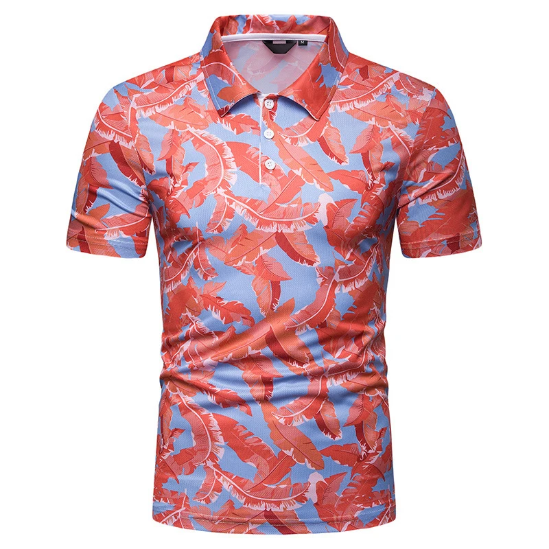

Men Summer Fashion Short Sleeve Shirt Casual Sport Top Blouse Embroidery Breathable Polo T Shirts Mens