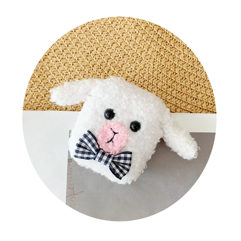 

Cute Soft Furry Cloth Kawaii Sheep Earphone Case For Airpods Pro 3 2 1 Cover Plush Girl Gifts
