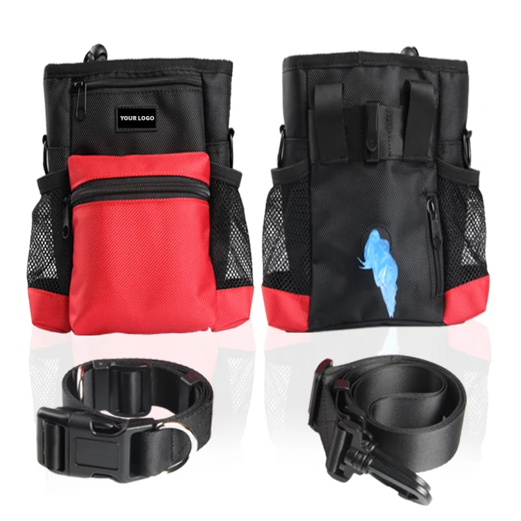 Oem Eeasy Carry Custom Adjustable Dog Walking Bag With Poop Bag Holder Waterproof Dog Treat Bag