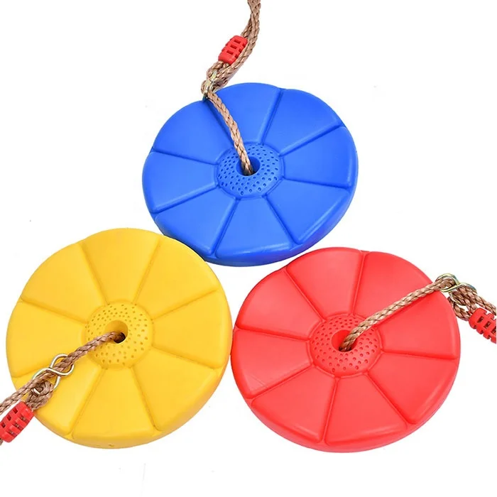 

Low price hot sale children PE entertainment places colorful kindergartens stock petal swing with rope, Blue,yellow,red