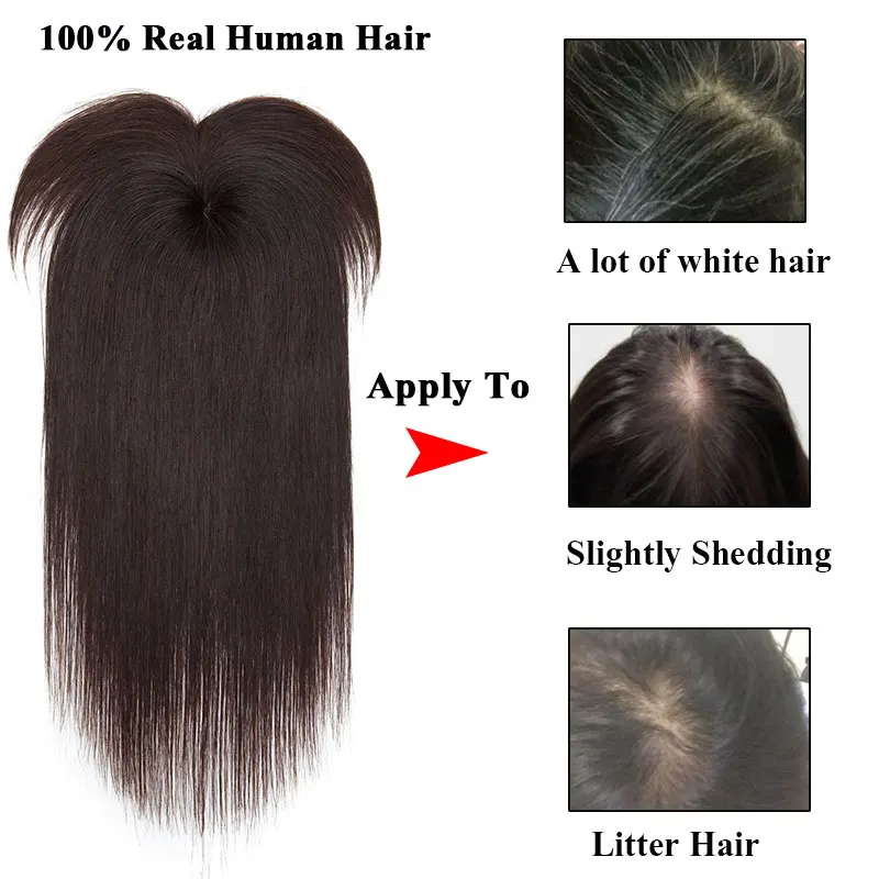 

New Arrival Women Toupee Straight Durable Silk Base Hair Toupee Women Human Hair Topper