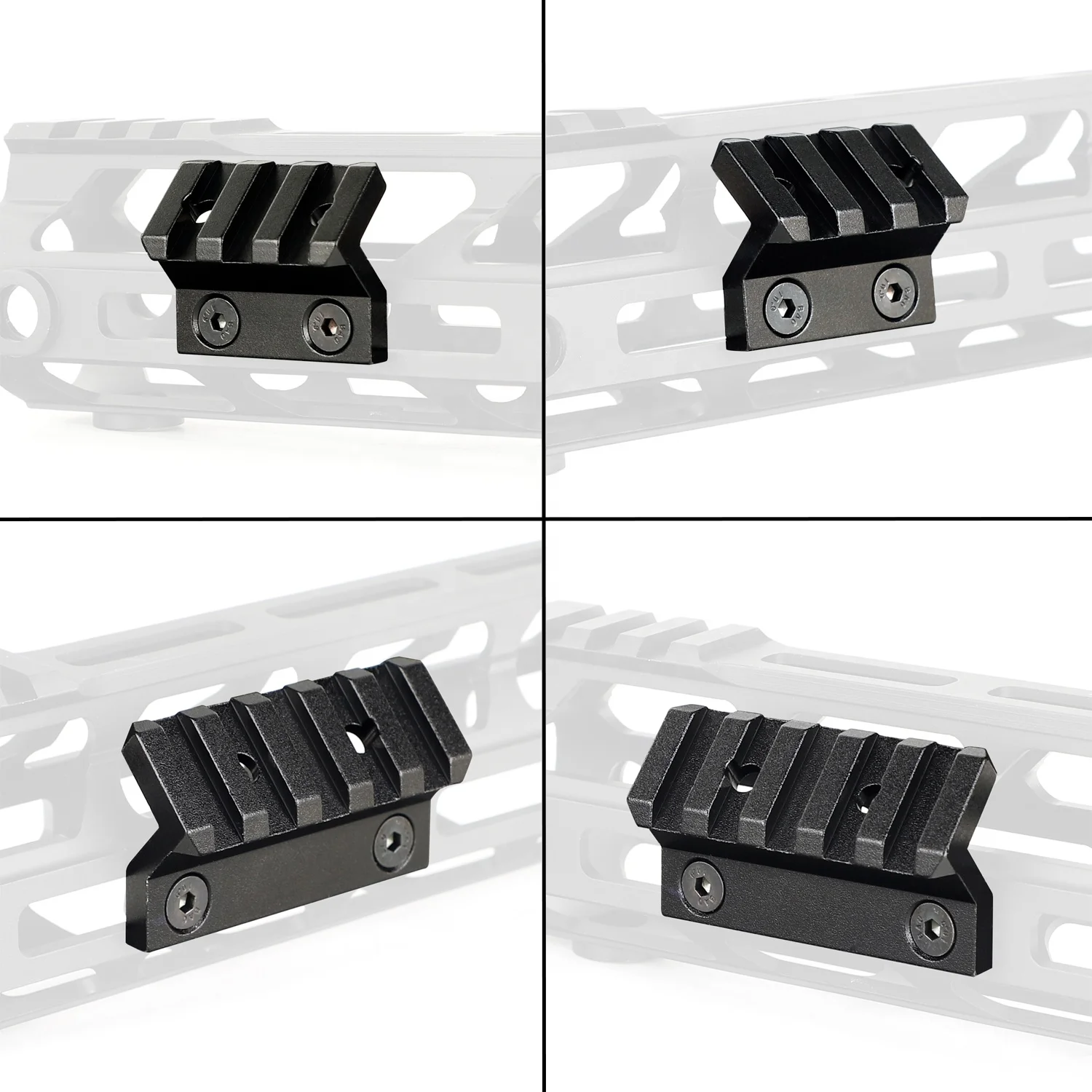 

USA Shipping ohhunt Compatible Hunting Accessories 3 Slots 5 Slots M-LOK MLOK Offset Picatinny Rail Mount, Black