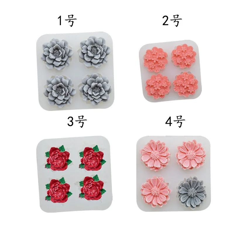 

DIY Baking 4-hole Small Flower Set Turn Sugar Cake Chocolate Mold West Point Baking Cookie Silicone Mold for Baking Pastry