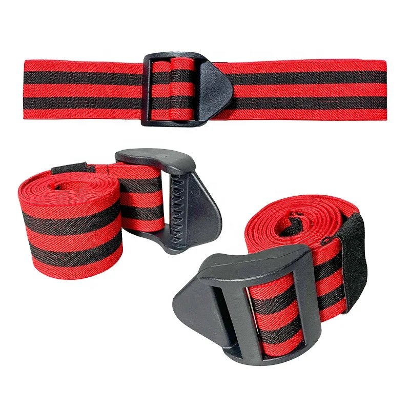 

Fitness Gym Arm Muscle Strap BFR bands Training Belt for cuffs arms and legs, Blue/red