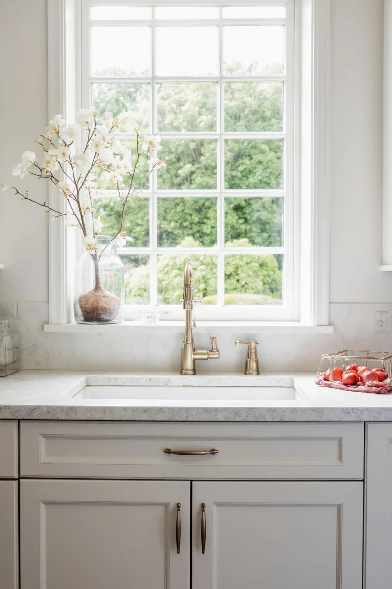 Happy family having dinner at a kitchen island with soapstone countertops