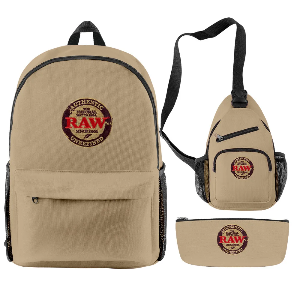 

2021 3pcs 3D Cigar Backpack for Boys Men RAW Print Bag Laptop Shoulder Fashion classic School Bag Travel Bag, Prink with print