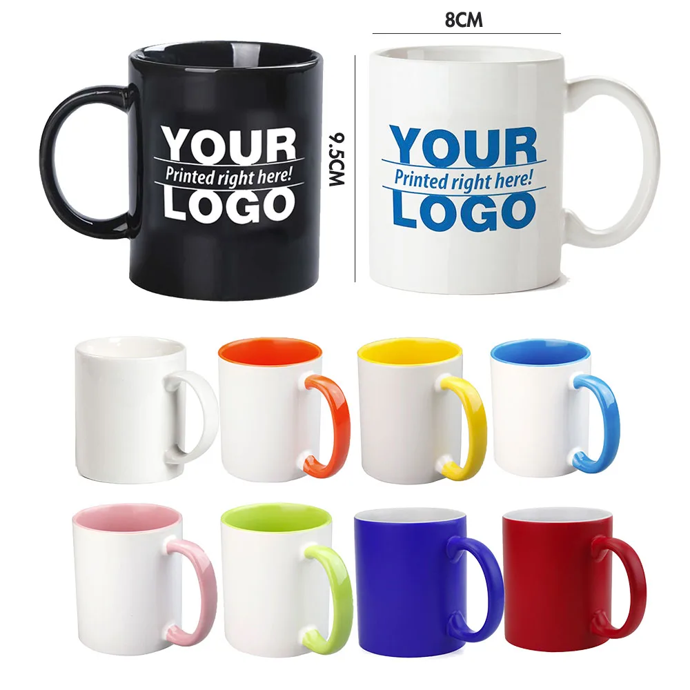 

Customized 11oz Black Pottery Porcelain Tazas Mugs Nordic Magic Sublimation Blanks Coffee Ceramic Cups Mugs, Any colors are available
