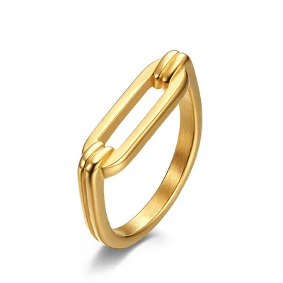 

Infinity Link Ring Jewelry Loop Ring Silver Gold Plated Stainless Steel Rings for Men Gifts, Gold / silver