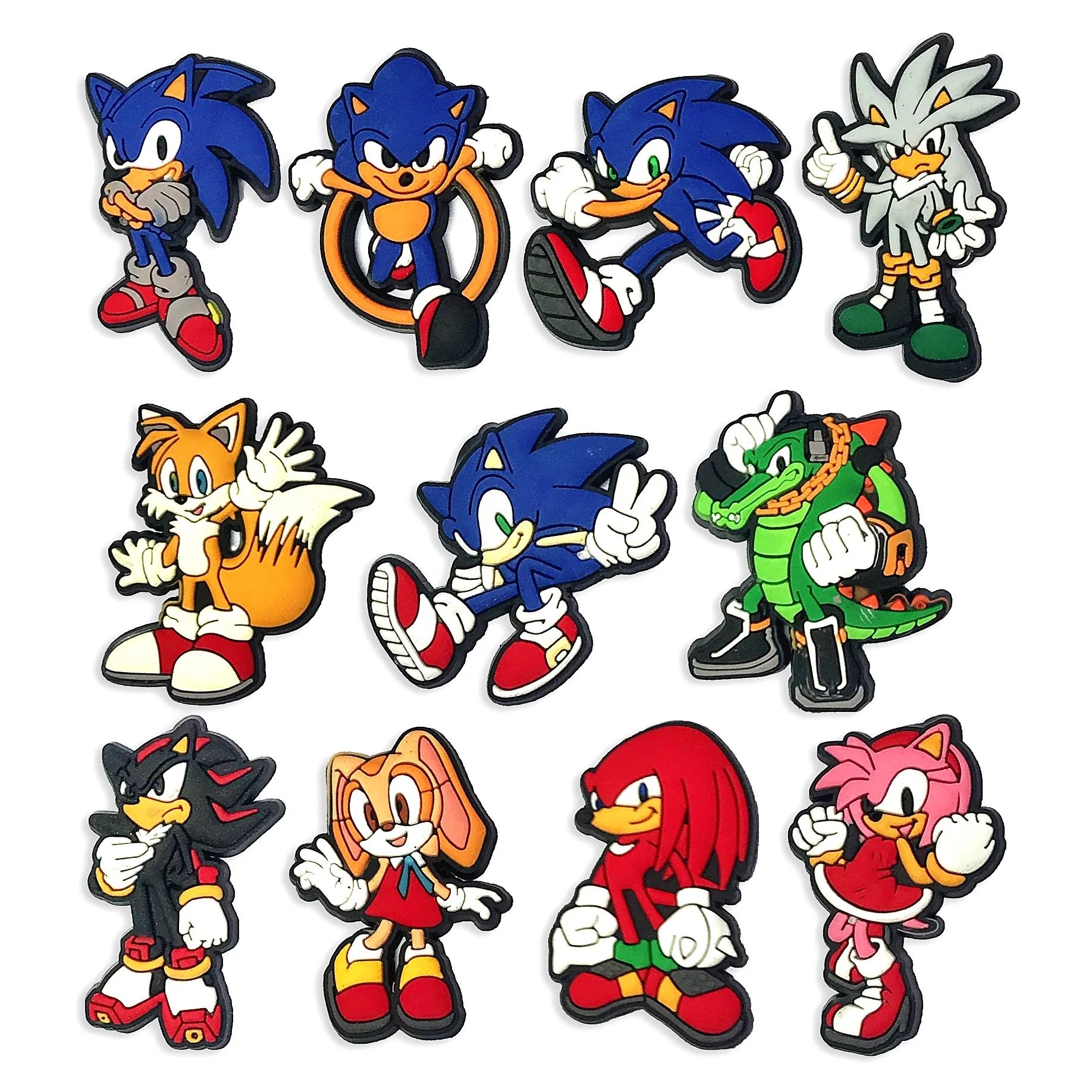 

New Arrival Sonic Character Charms Available Promotional Designs Croc Charms PVC Shoes Charm decoration for Croc DIY Gift, Picture