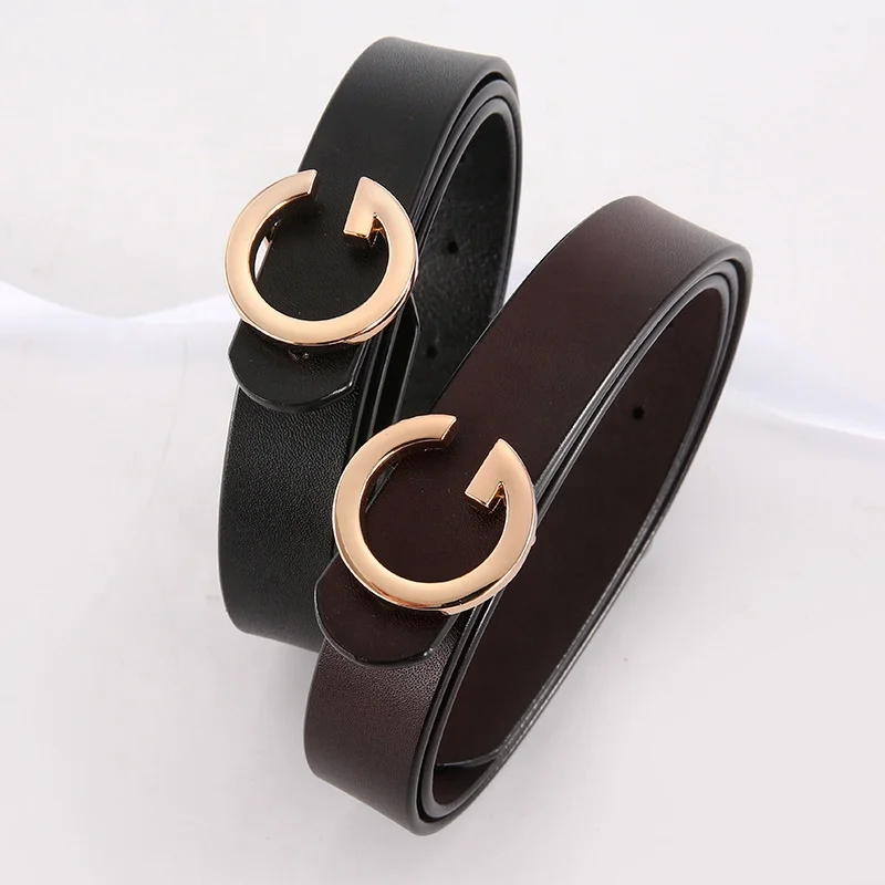 

Genuine Leather Belt Designer Women's Jeans Belt Elegant Female Pants Dress Strap Ladies Belts with Alloy Retro Buckle