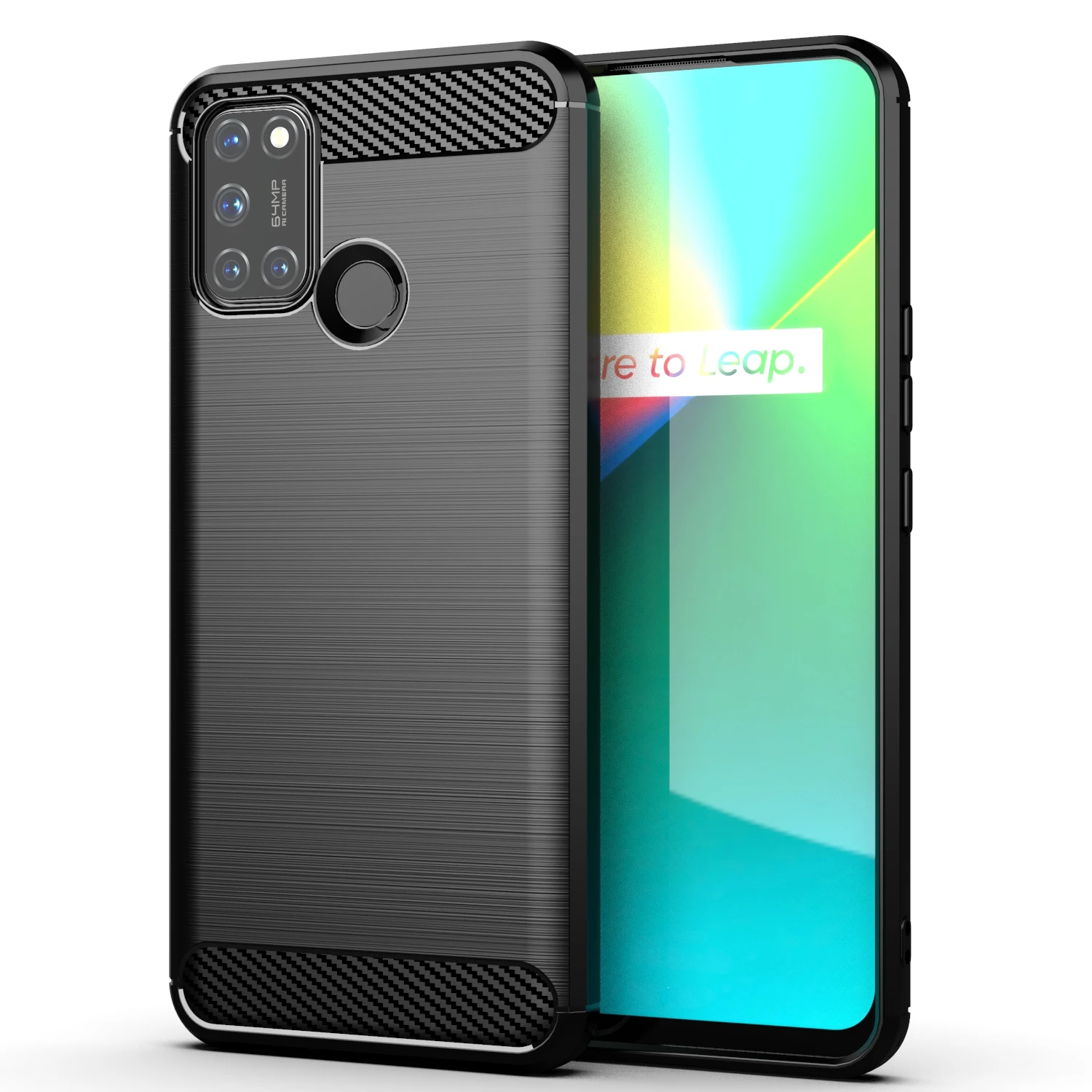 

Carbon Fiber Shockproof Soft TPU Back Cover mobile Phone Case For OPPO Realme 7i