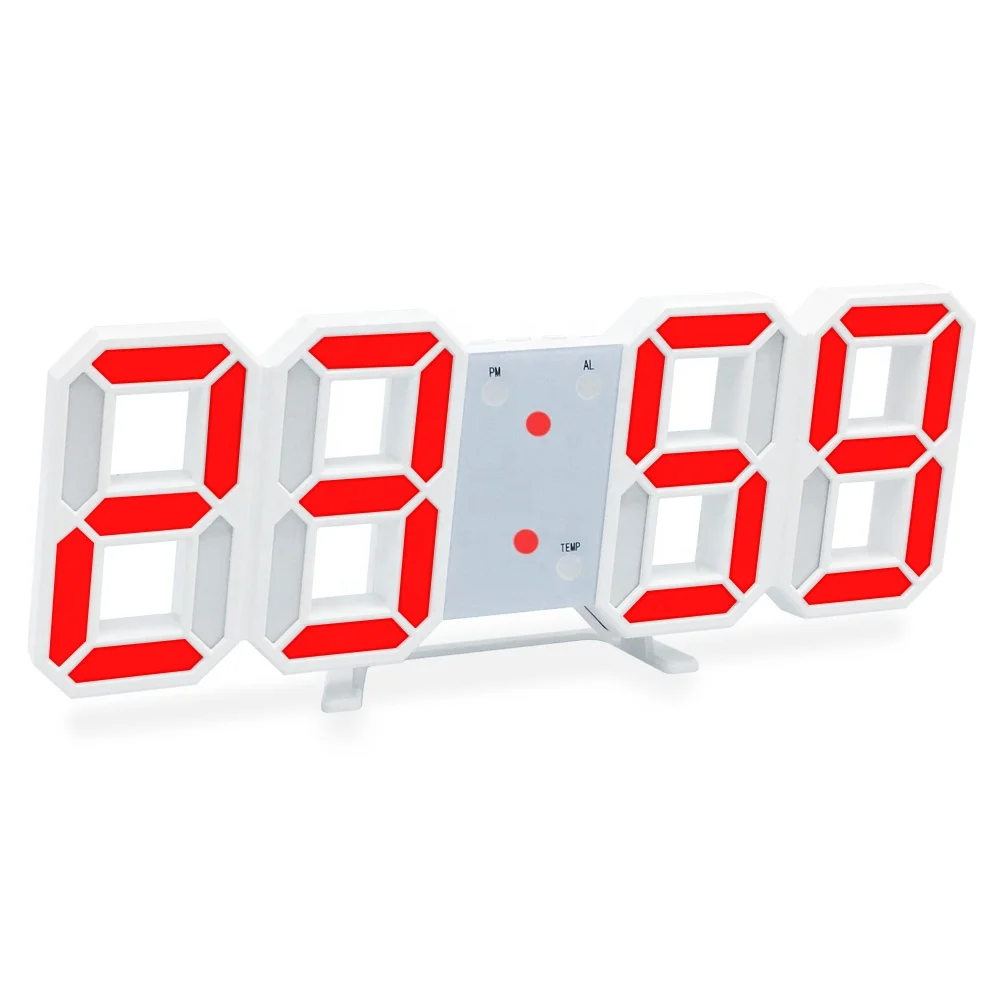 

INS Hot Selling Digital 3D LED Alarm Wall Clock for Home Decor Kids Bedroom