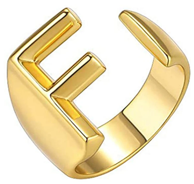 

2021 Amor Free Sample Women Fashion Party Acronym Gold Plated Bague Inox