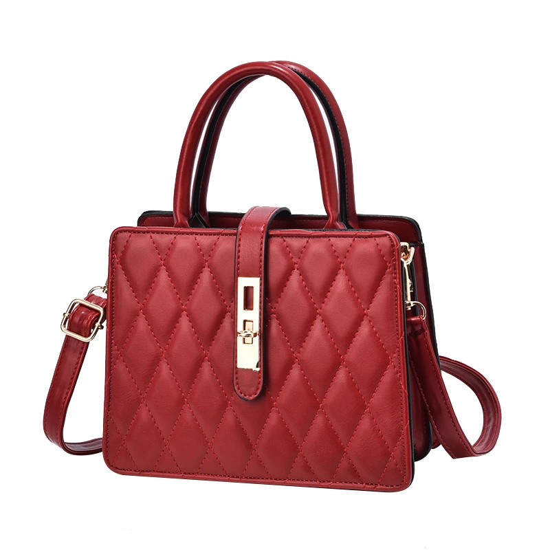 

DL053 22 Guangzhou factory wholesale fashion leather female tote bags ladies shoulder handbags for women hand bags, Red, black......