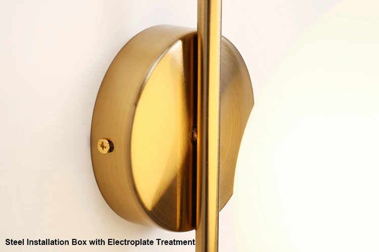 Modern decorative gold glass ball luxury E27 wall sconce bedroom wall lamp