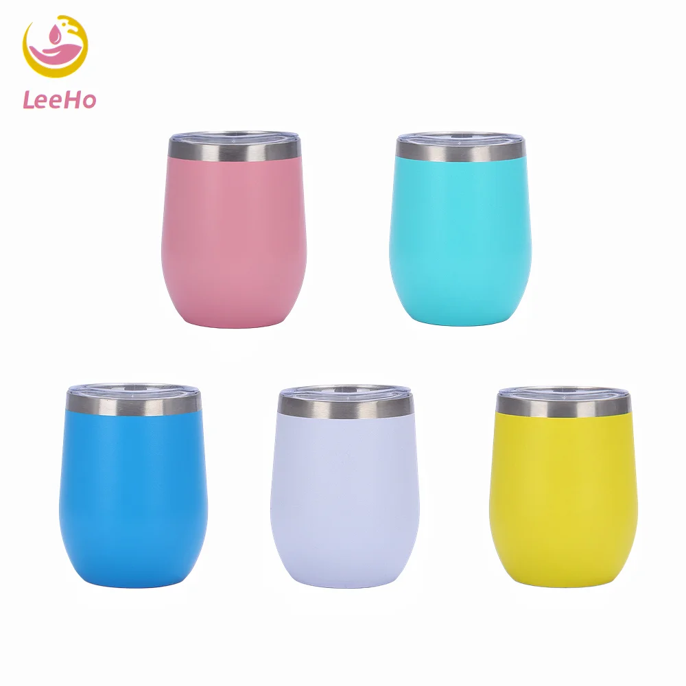 

Colorful 12oz egg shaped wine tumbler Double Walled stainless steel insulated travel Beverage Wine tumbler