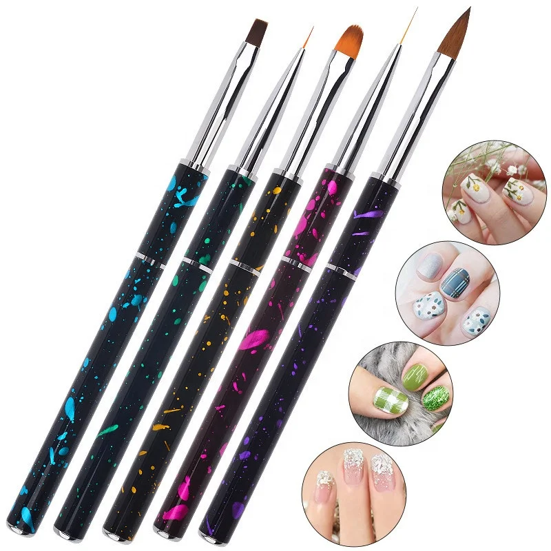 

wholesale Nail tools Nail crystal with drill pull pen Smudged painted hook line pen 5 pens, As picture show