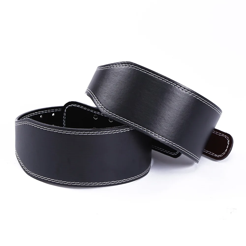 Custom Logo Cowhide Weightlifting Belt Back Support Fitness Power Lifting Training Gym Belt for Men & Women
