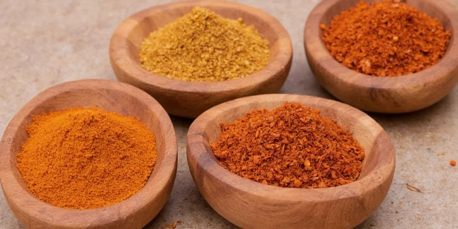 Homemade Ras El Hanout in a glass jar with spices surrounding it.