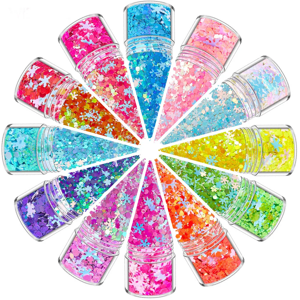 

Laser Sequins Glitter snowflake DIY Epoxy Resin Filling Decoration Nail Art Decor snowflake Making Accessories, Picture