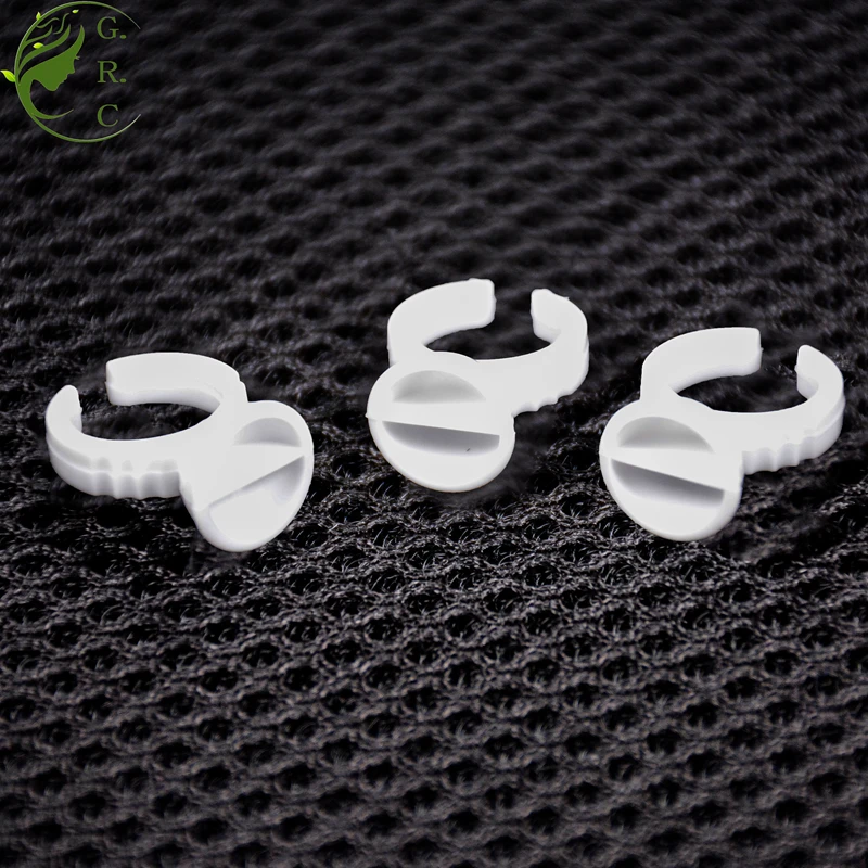 Disposable Plastics Round Heart Shape Pink Blue Gold Glue Ring Eyelash Extension Glue Holder Blooming Cup Glue Rings